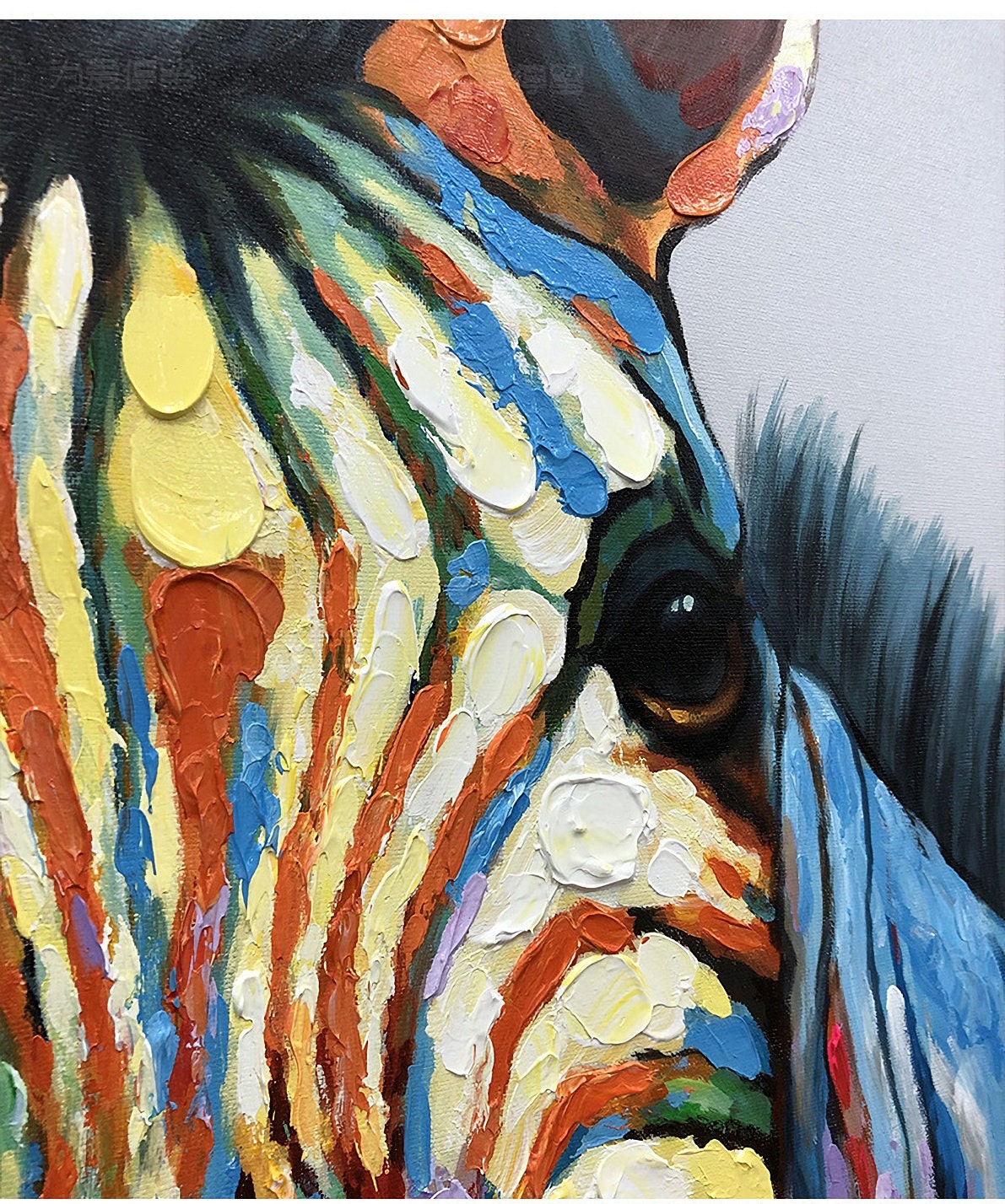 Zebra Oil Painting, Acrylic Painting on Canvas, Original Animal Painting, 60*80cm