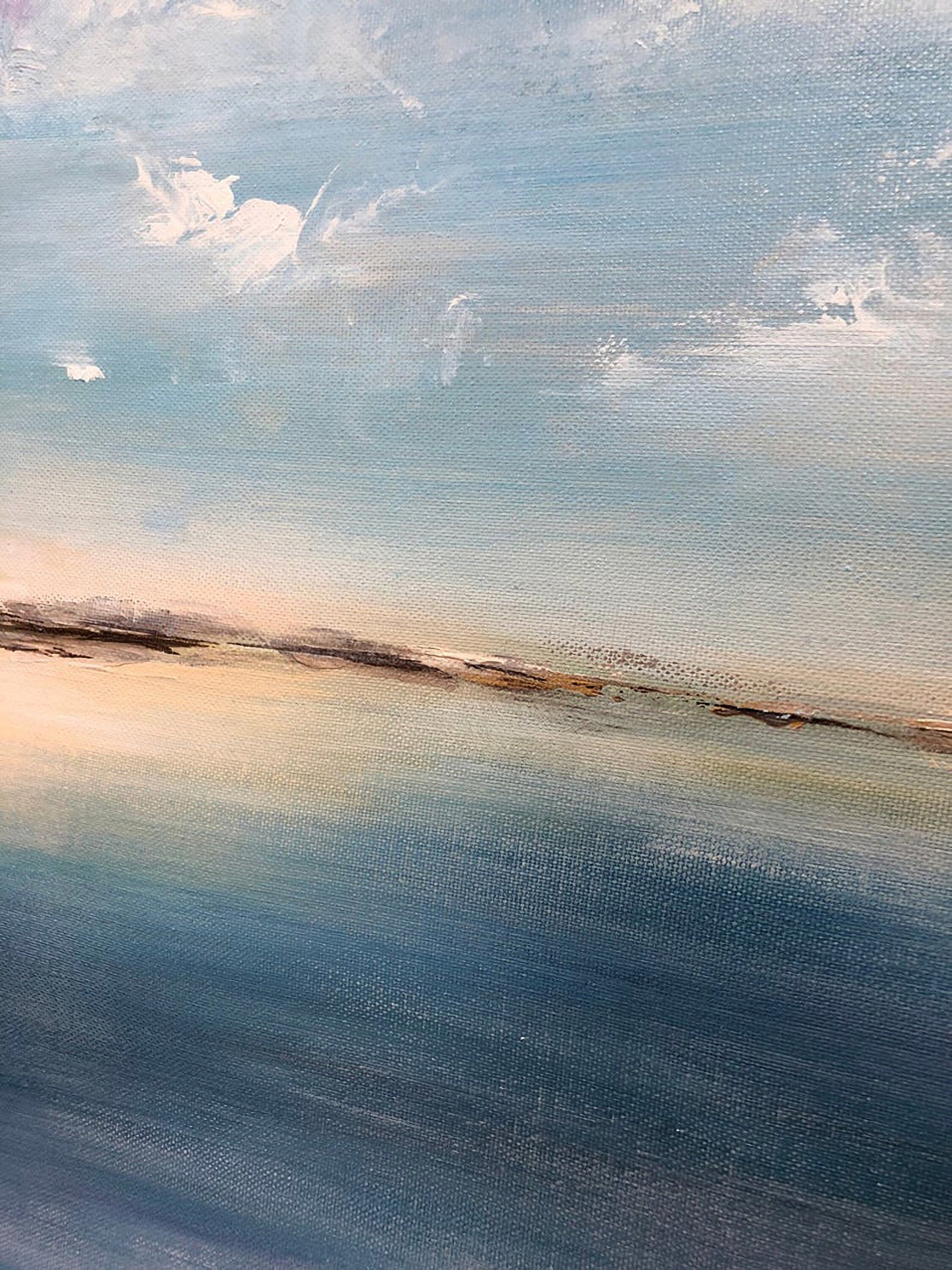 Origina Abstract Oil painting on Canvas, Sky and Sea Painting for Living Room