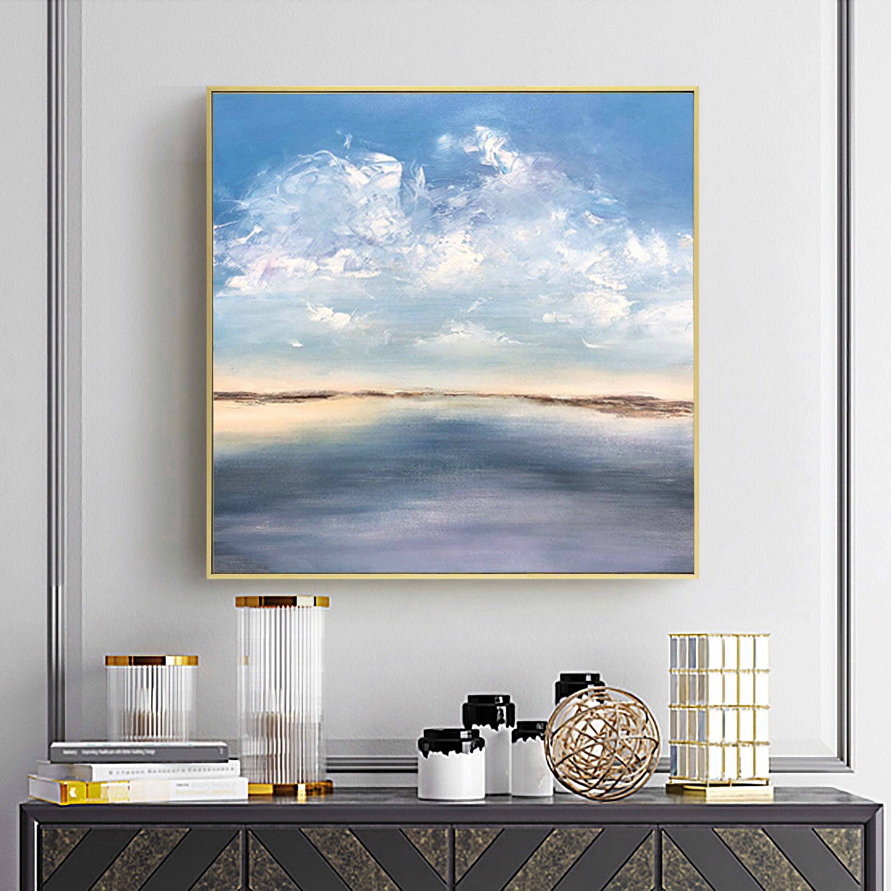 Origina Abstract Oil painting on Canvas, Sky and Sea Painting for Living Room