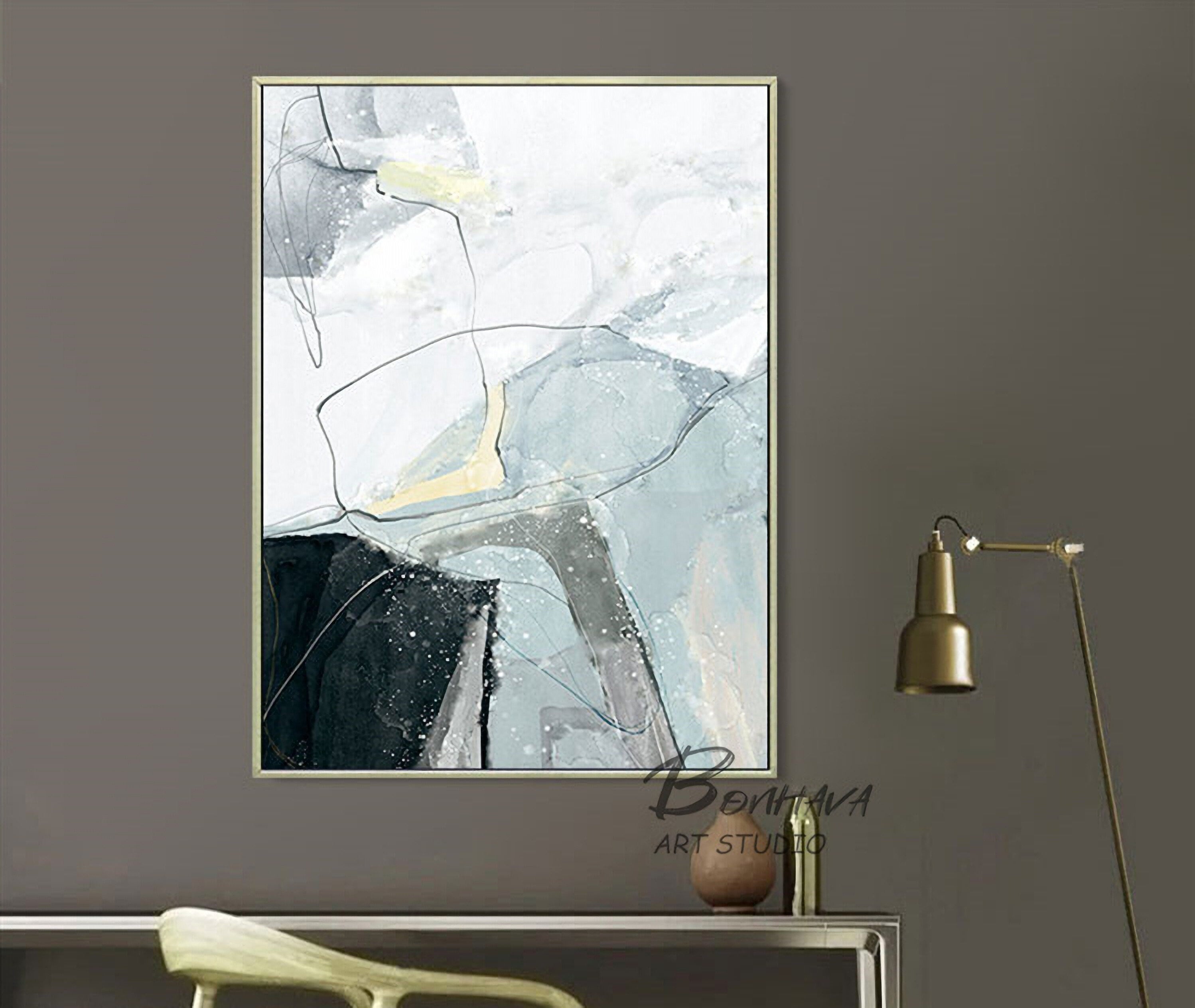 Original Abstract Painting, Minimalist Abstract Painting, Large Abstract Painting, Beige Painting Green Painting, Large Wall…