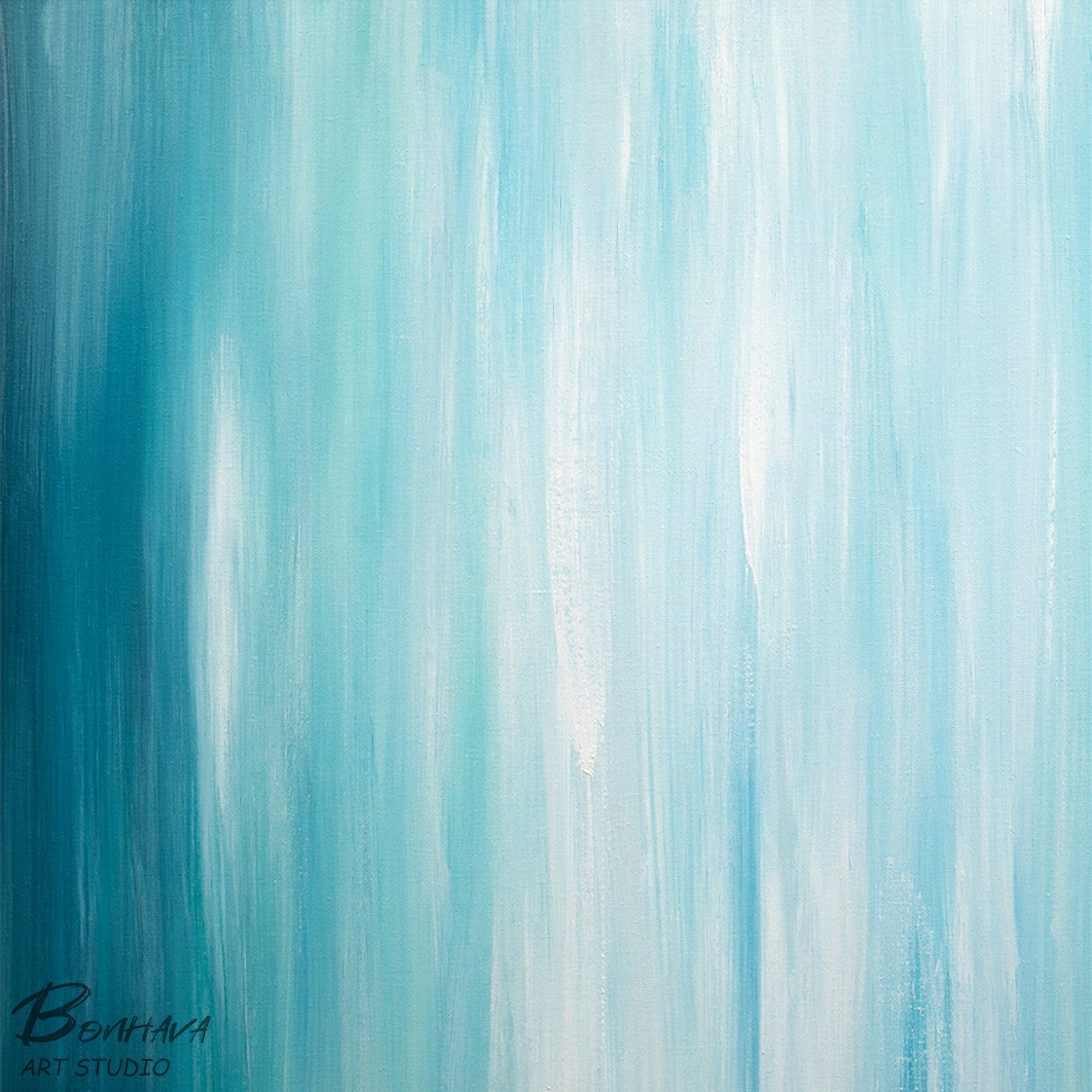 Wall Art Canvas Painting Waterfall Wave Wall Pictures for Living Room Home Decoration-50x70 cm