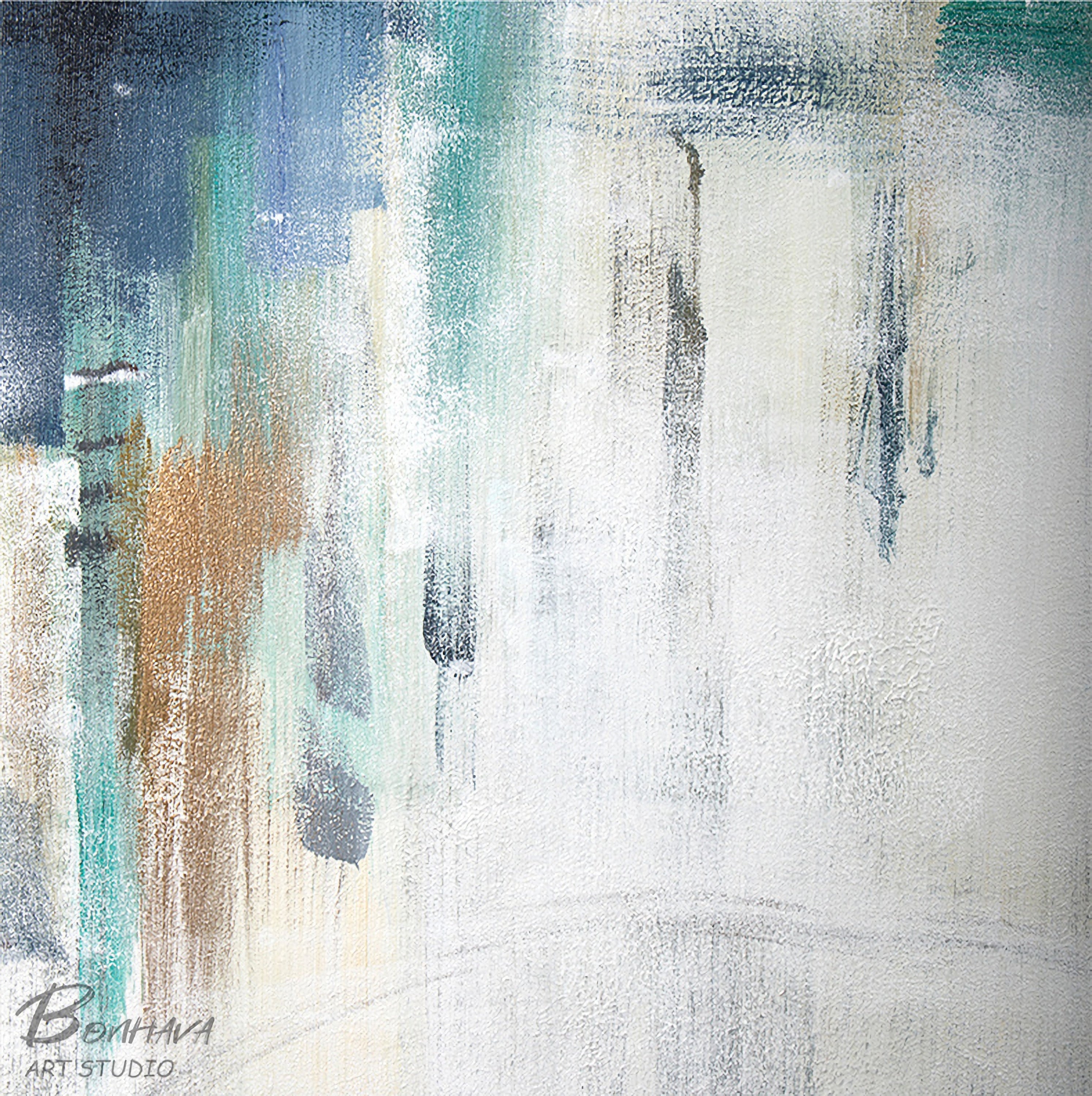 Original Abstract Art, Minimalist Abstract Painting, Light Blue Painting, Large Abstract Painting, Large Wall Canvas Painting