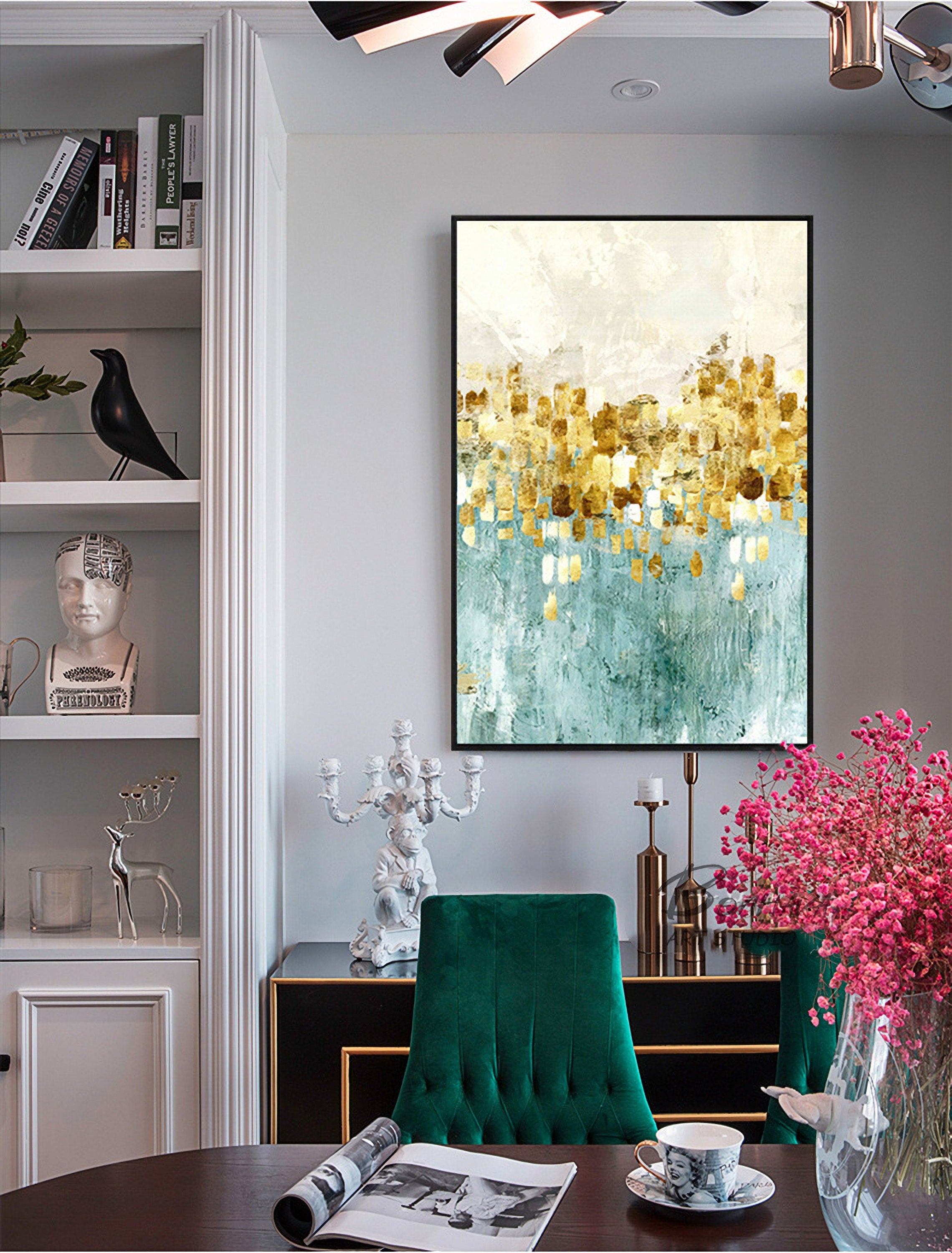 Abstract Canvas Painting Wall Art: Abstract Artwork Hand Painted Painting on Canvas for Bedroom