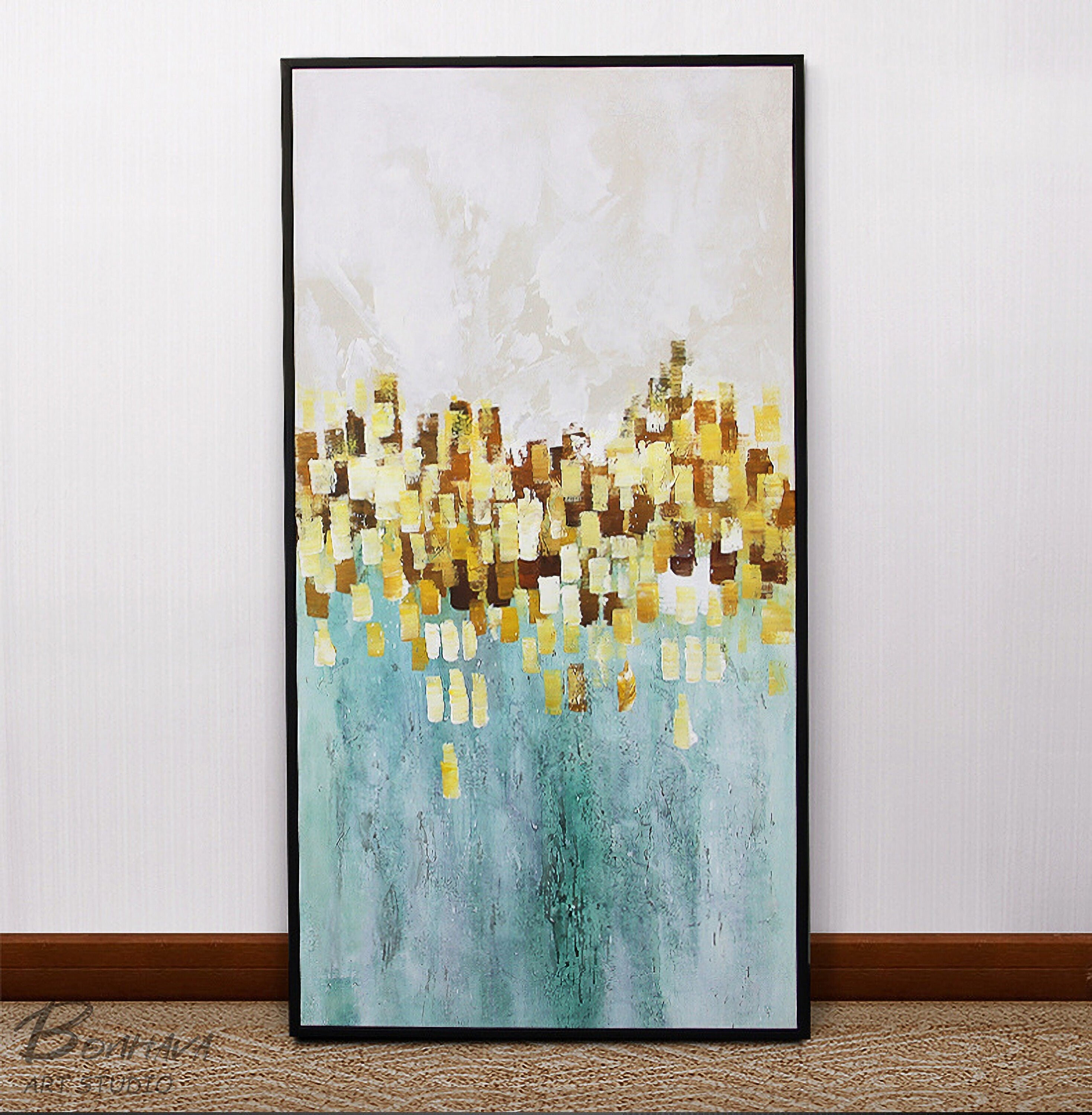 Abstract Canvas Painting Wall Art: Abstract Artwork Hand Painted Painting on Canvas for Bedroom