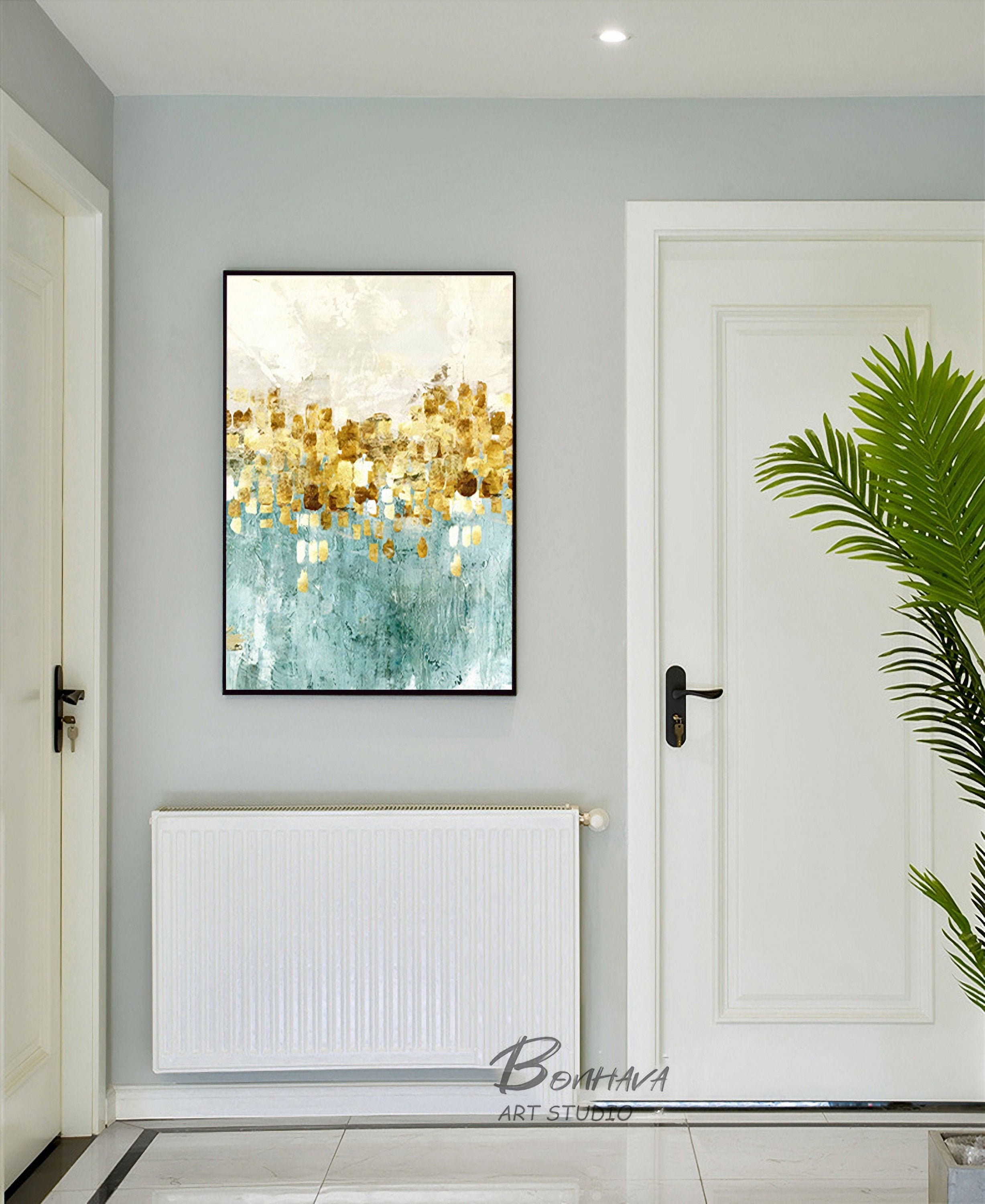 Abstract Canvas Painting Wall Art: Abstract Artwork Hand Painted Painting on Canvas for Bedroom