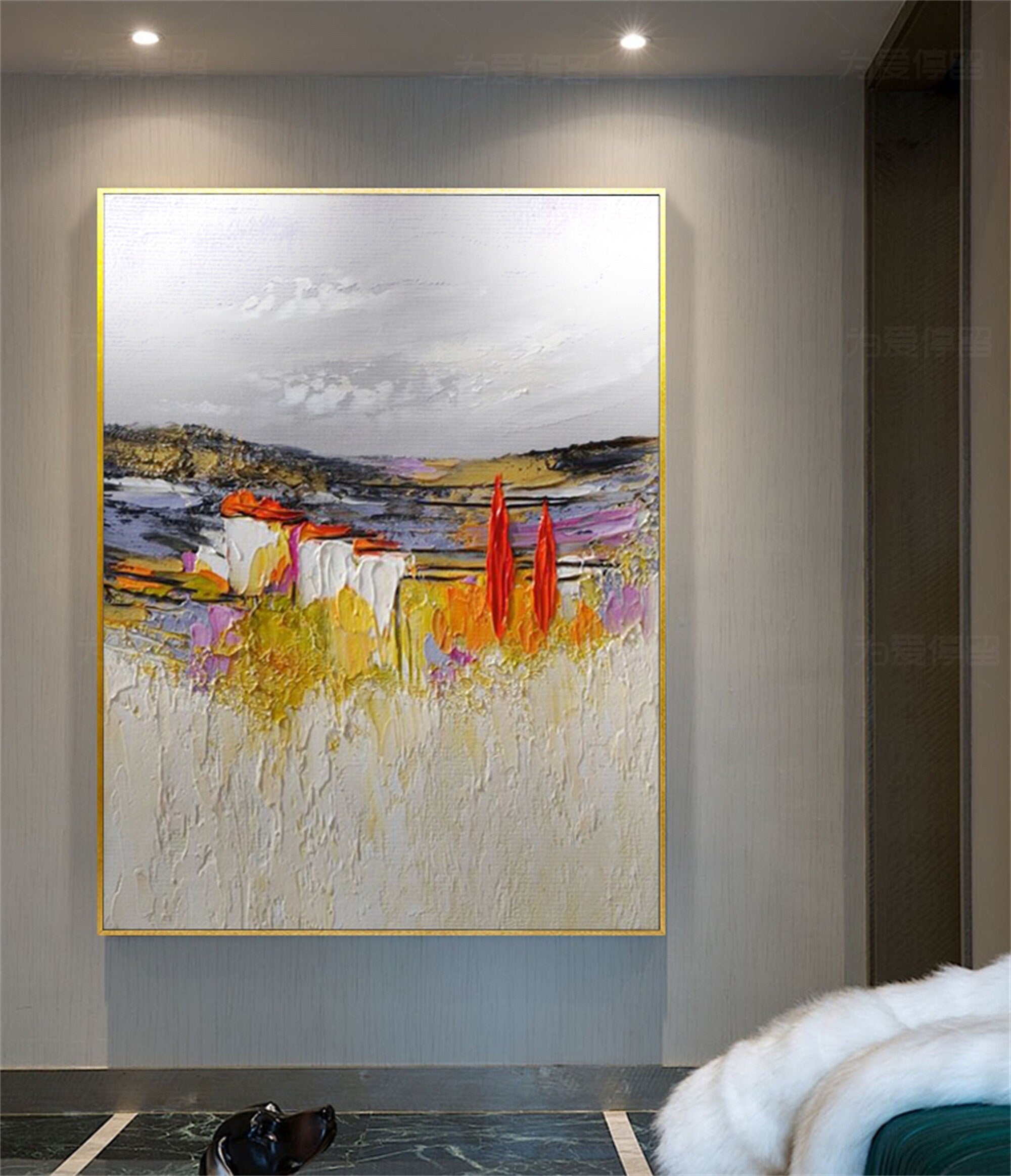 Pure hand-painted oil painting abstract decorative painting corridor, porch and fantasy mural