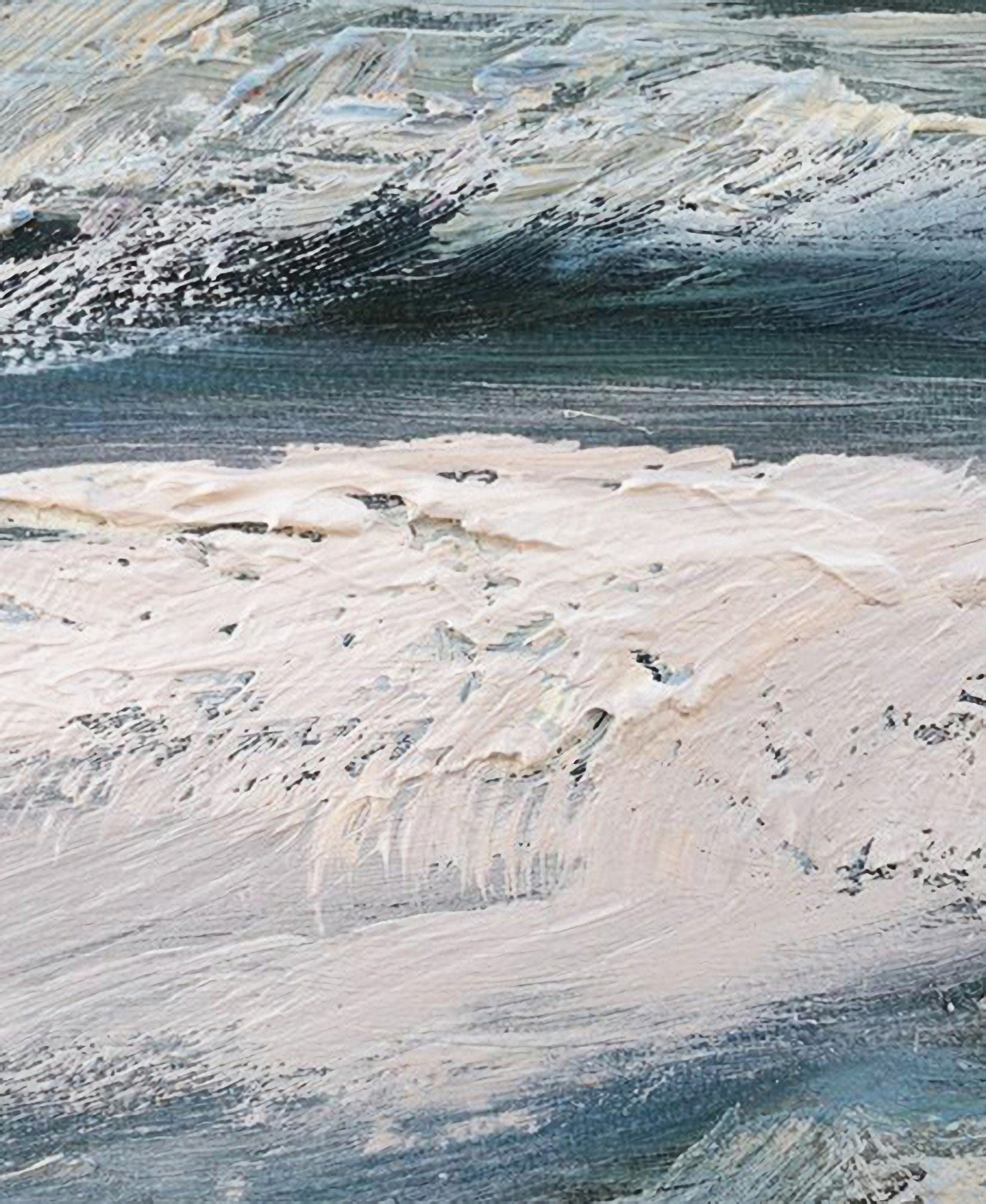 Ocean Wave Canvas Wall Art: Seascape Sunset Artwork Painting on Canvas for Bedroom (24'' x 24'')