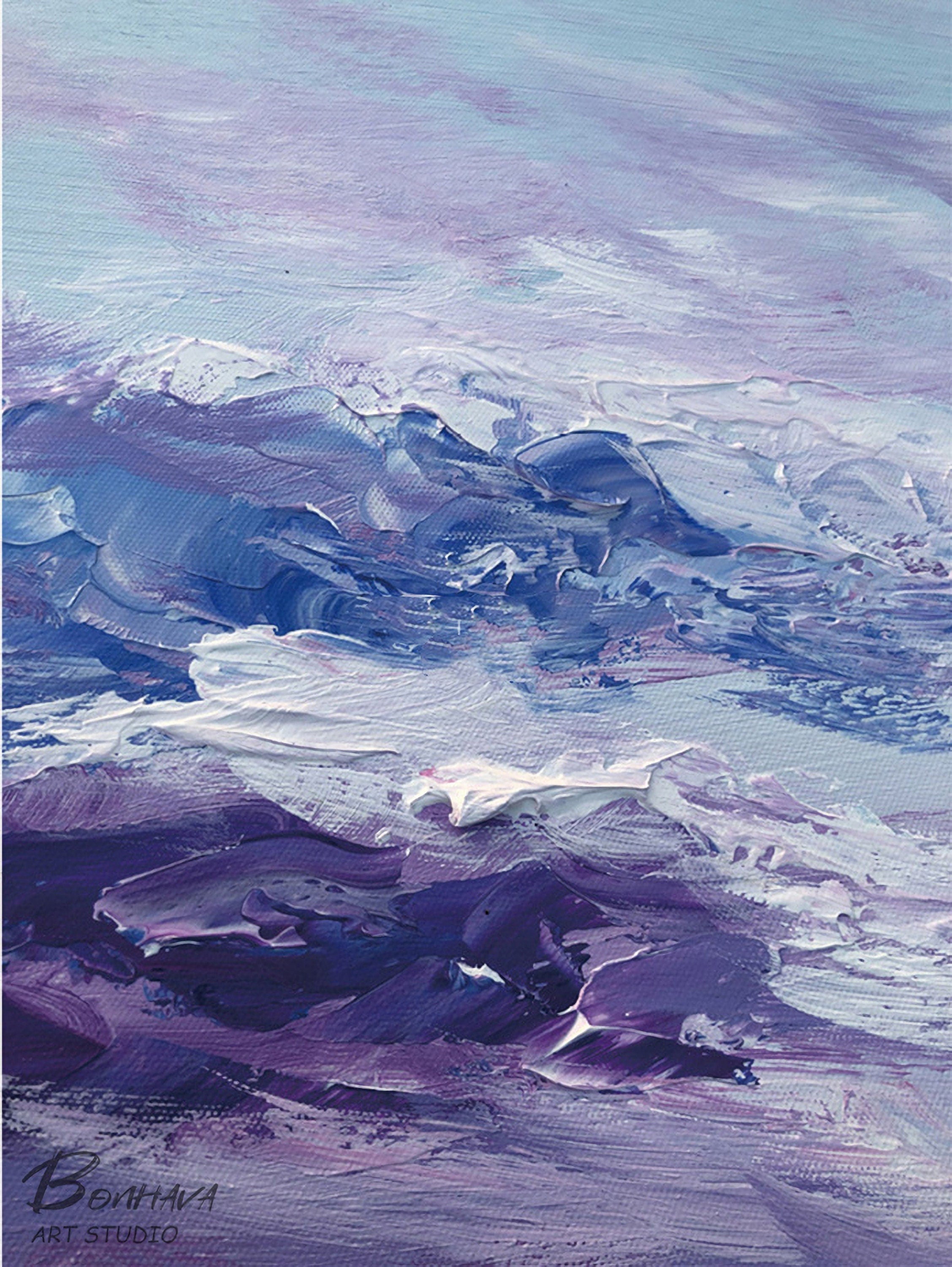 Abstract Sky Painting, Original Ocean Art, Abstract Ocean Painting, Painting on Canvas, Sea Painting, Large Wall Art, Living…