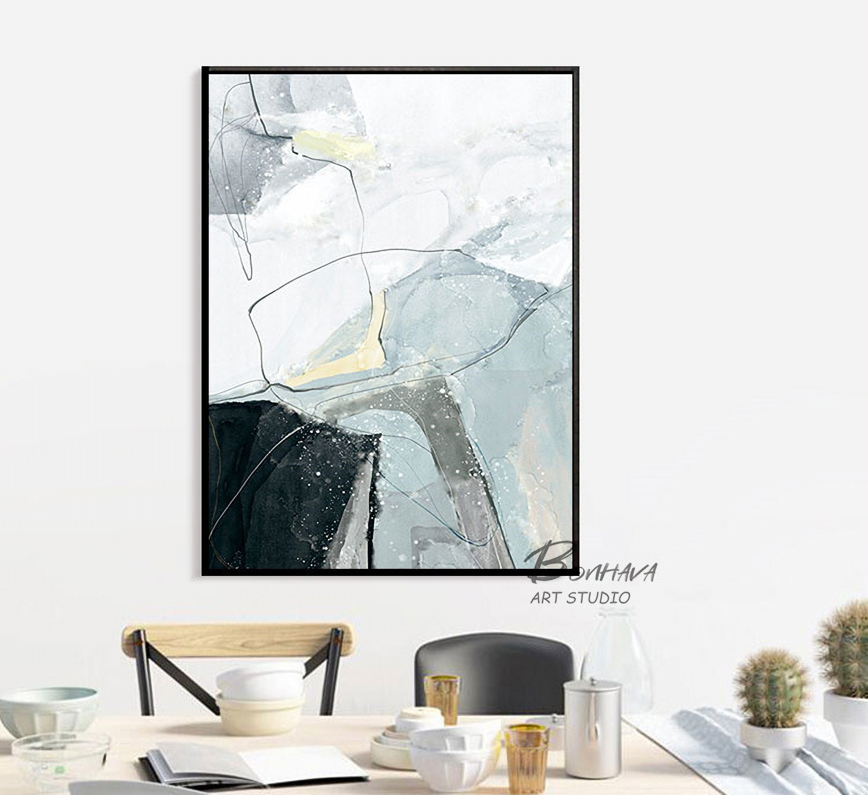 Original Abstract Painting, Minimalist Abstract Painting, Large Abstract Painting, Beige Painting Green Painting, Large Wall…