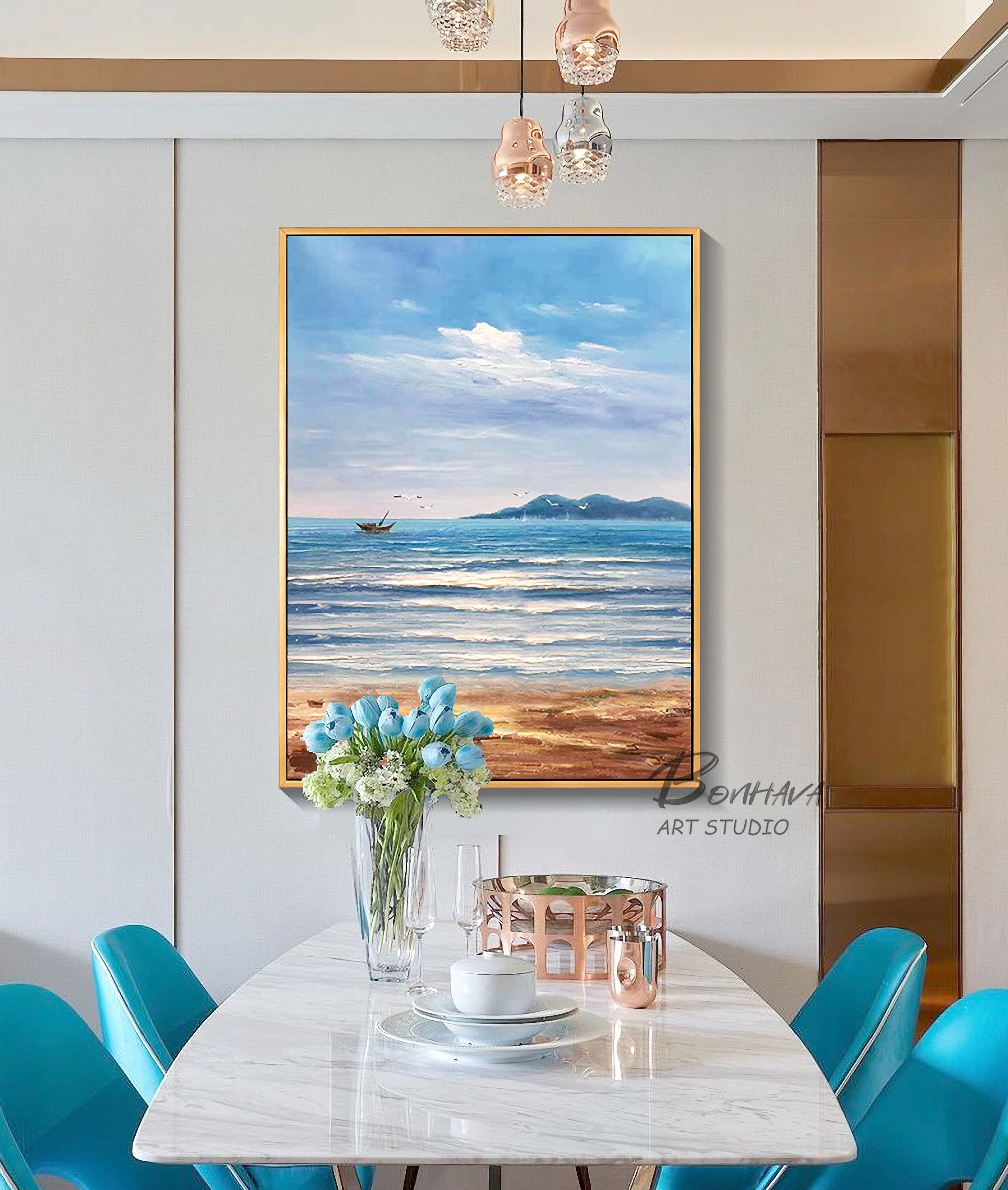 Wall Art Sea Water Natural Scenery Painting on Canvas Canvas Paintings for Home Decorations Wall Decor
