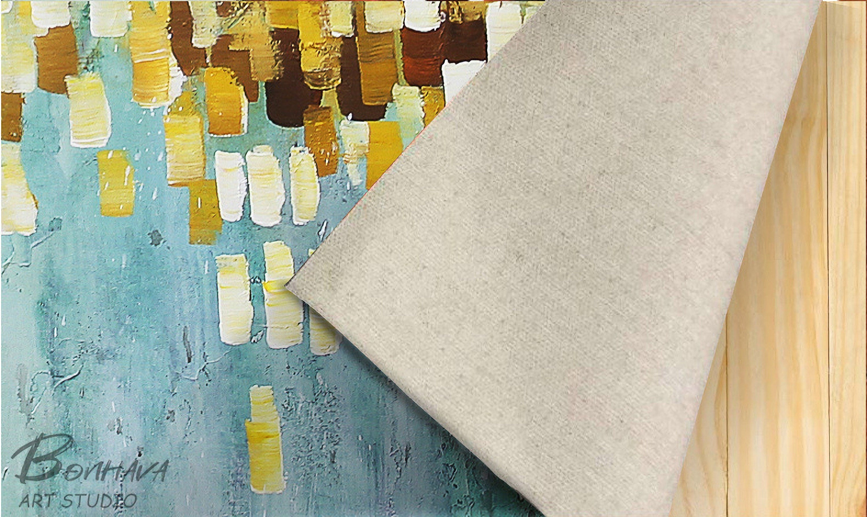 Abstract Canvas Painting Wall Art: Abstract Artwork Hand Painted Painting on Canvas for Bedroom