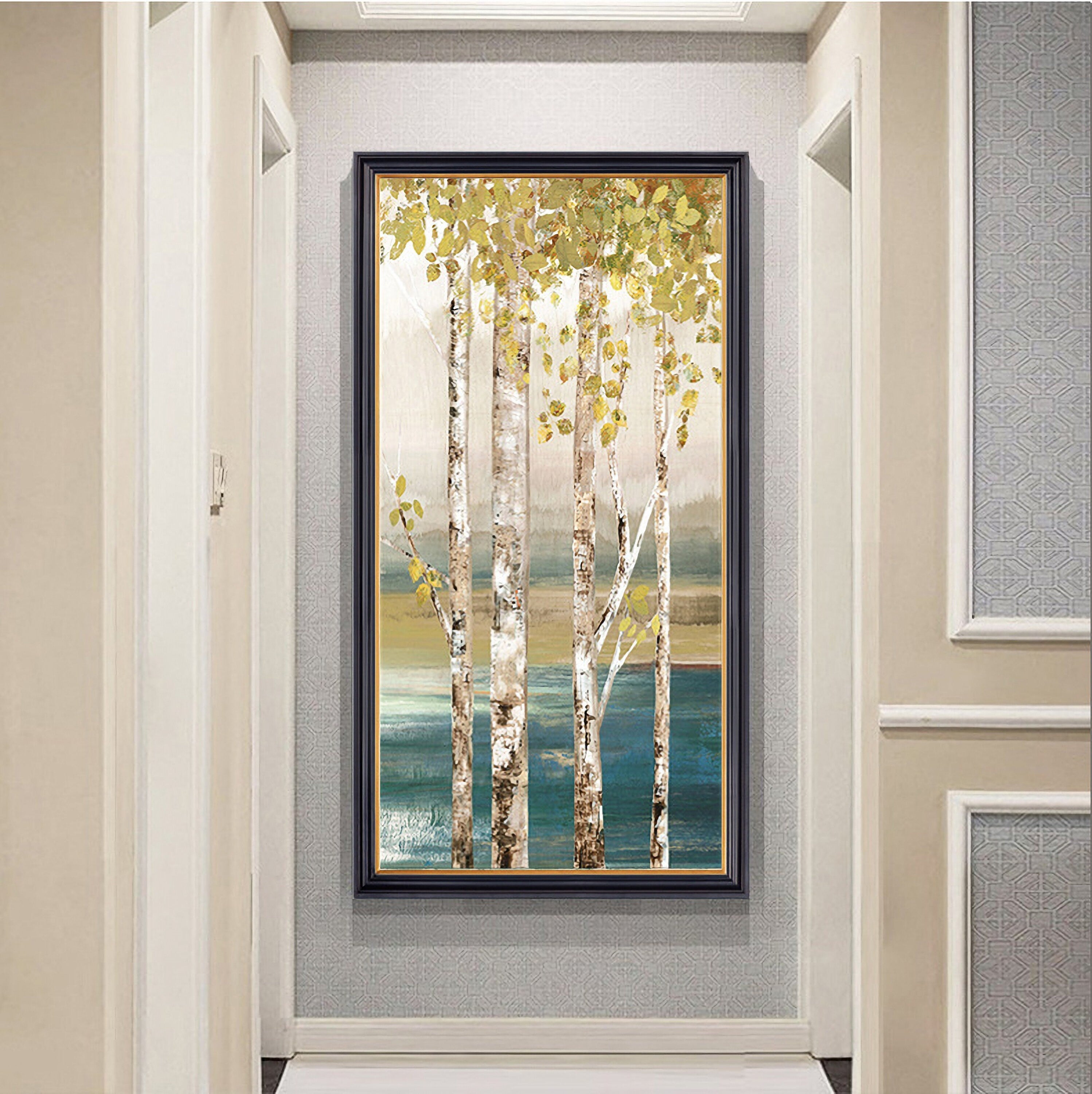 Forest Wall Art Painting, Birch Trees, Hand painted Artwork, Canvas Painting for Wall