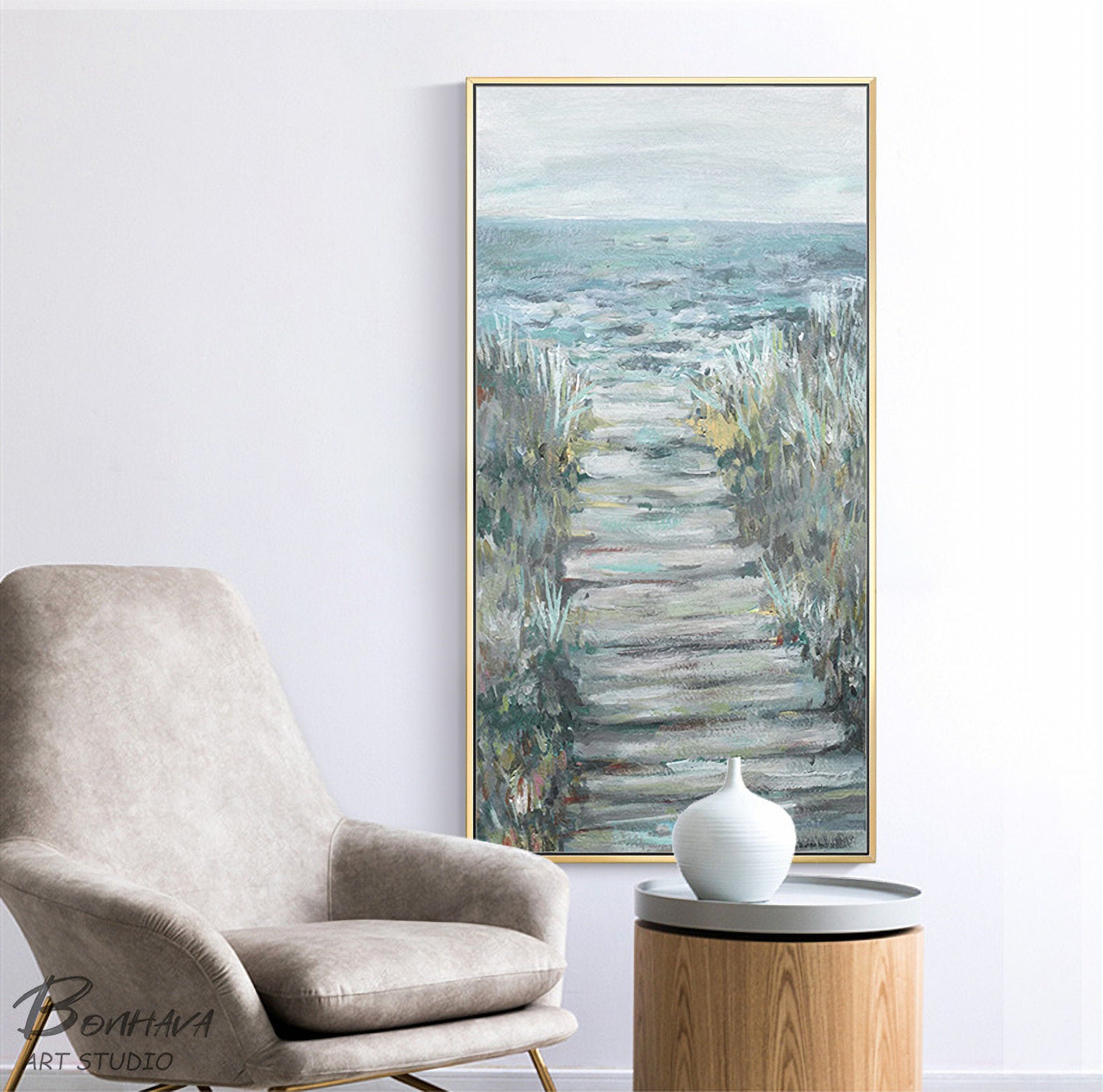 Set of 2 Abstract Ocean Painting, Sea and Sky Oil Painting, Large Painting on Canvas, Original Ocean Art