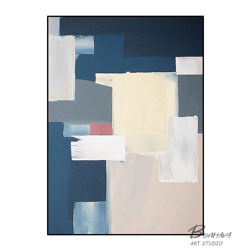 Geometric Abstract Painting, Original Acrylic Wall Art, Geometric Painting on Canvas, Large Abstract Wall Art, Minimalist…