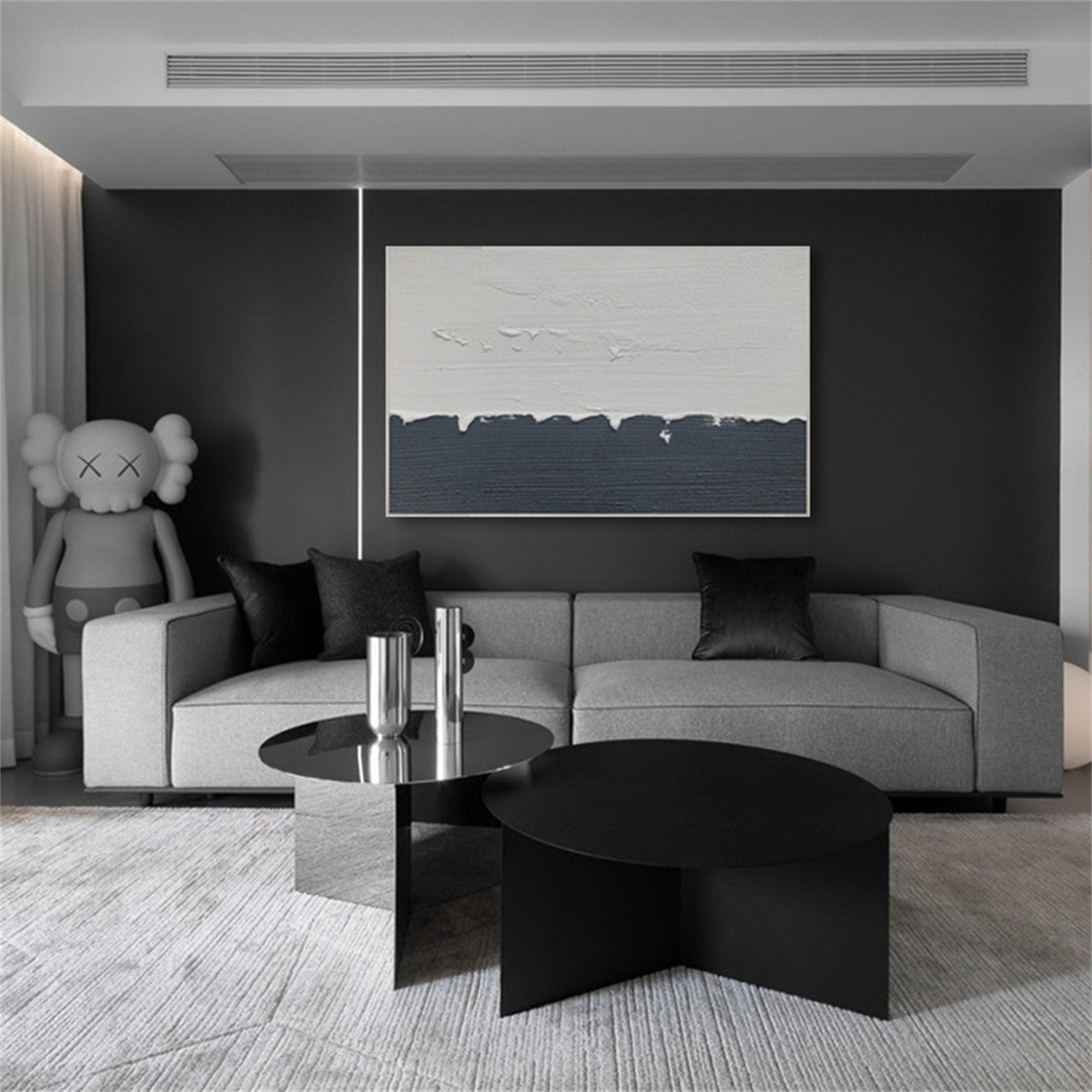 Pure hand painted oil painting large living room texture abstract hanging painting