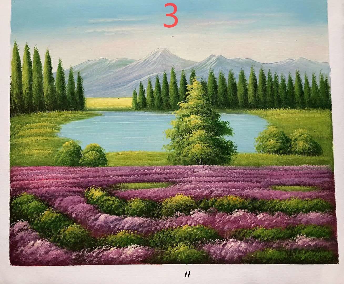 Hand painted landscape oil painting, flower sea oil painting50*60cm/20*24 inch