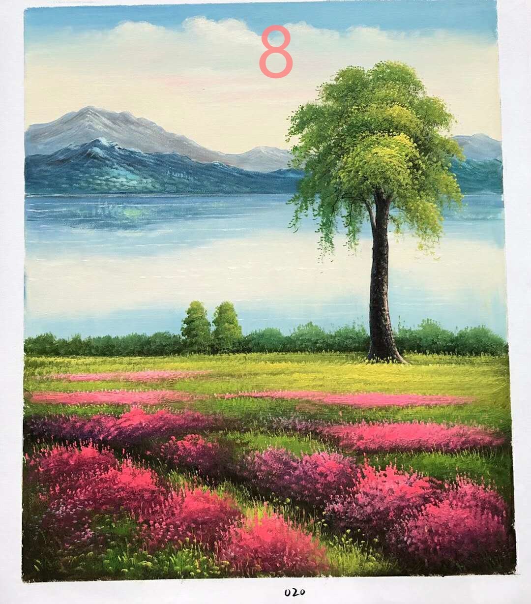 Hand painted landscape oil painting, flower sea oil painting50*60cm/20*24 inch
