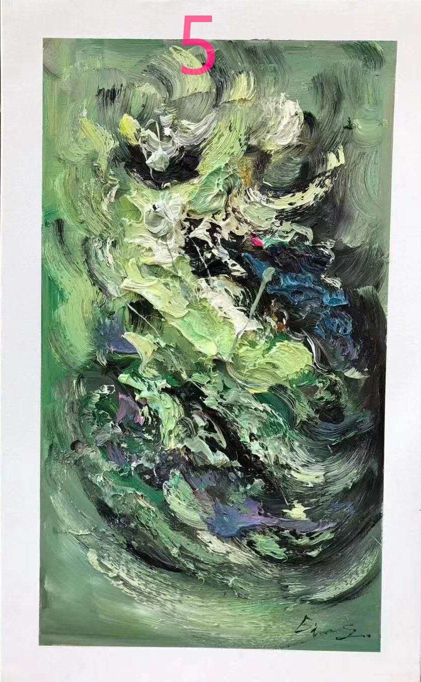 Original hand drawn abstract oil painting thick oil modern oil painting