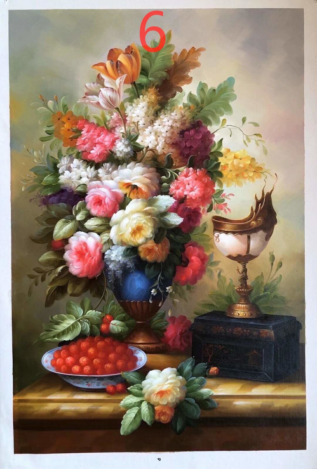 Hand painted modern flower oil painting. Classical flower oil painting