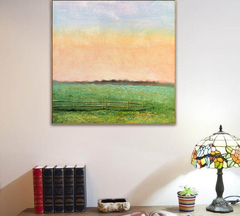 Extra Large Wall Art Landscape, Landscape Painting Countryside, Abstract Landscape Wall Art, Landscape Canvas Art Abstract