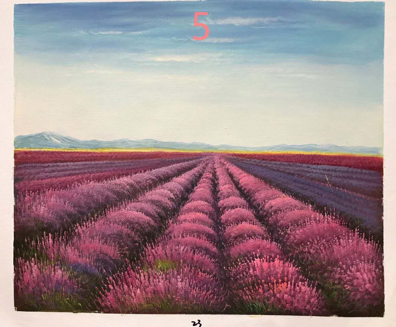 Hand painted landscape oil painting, flower sea oil painting50*60cm/20*24 inch