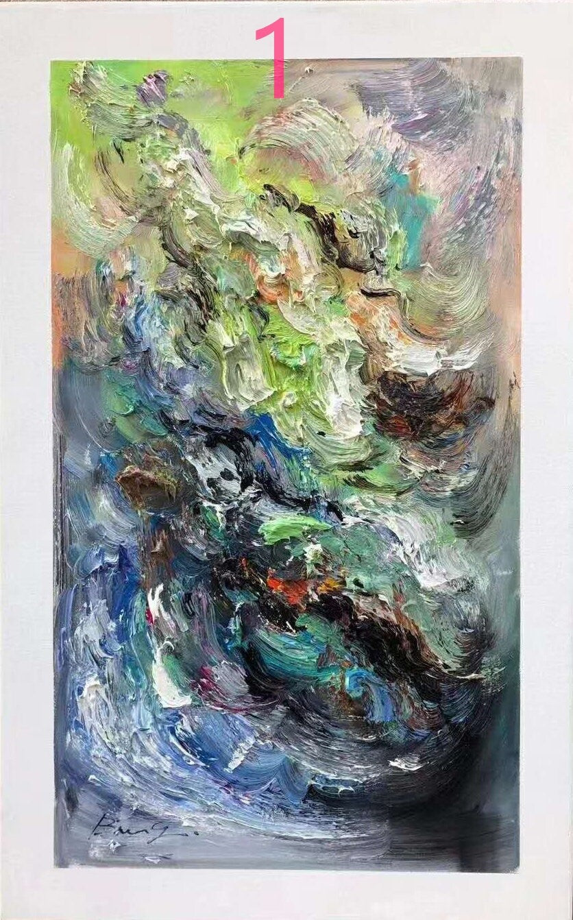 Original hand drawn abstract oil painting thick oil modern oil painting