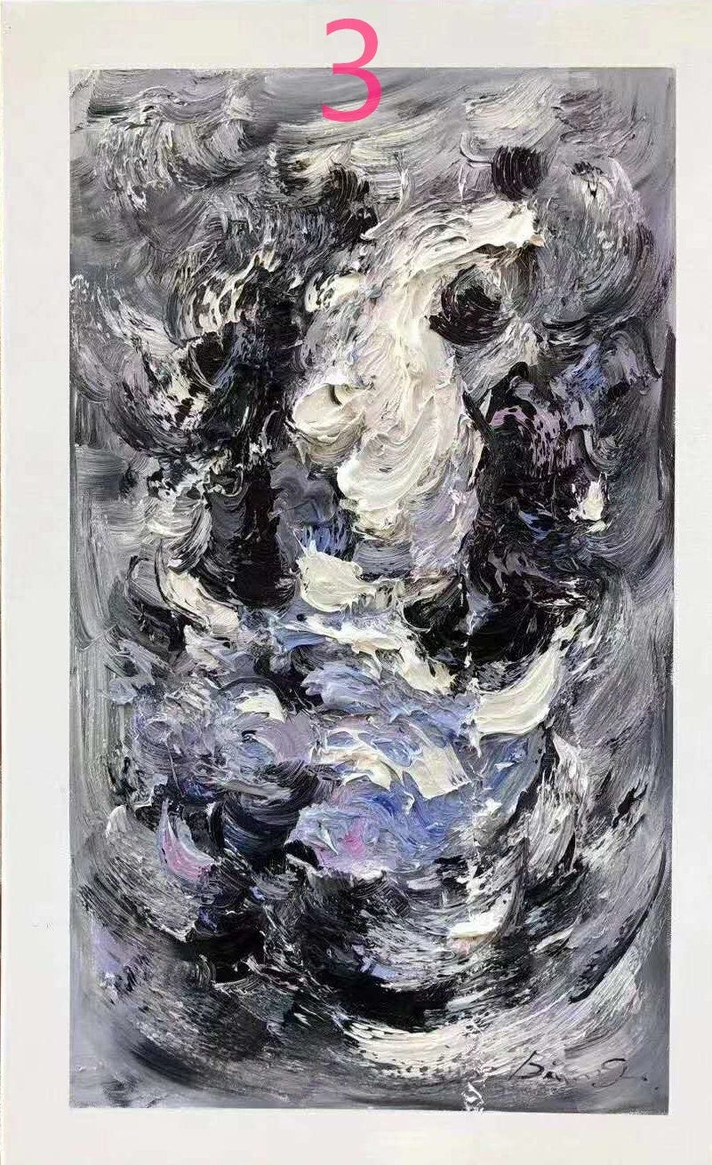 Original hand drawn abstract oil painting thick oil modern oil painting