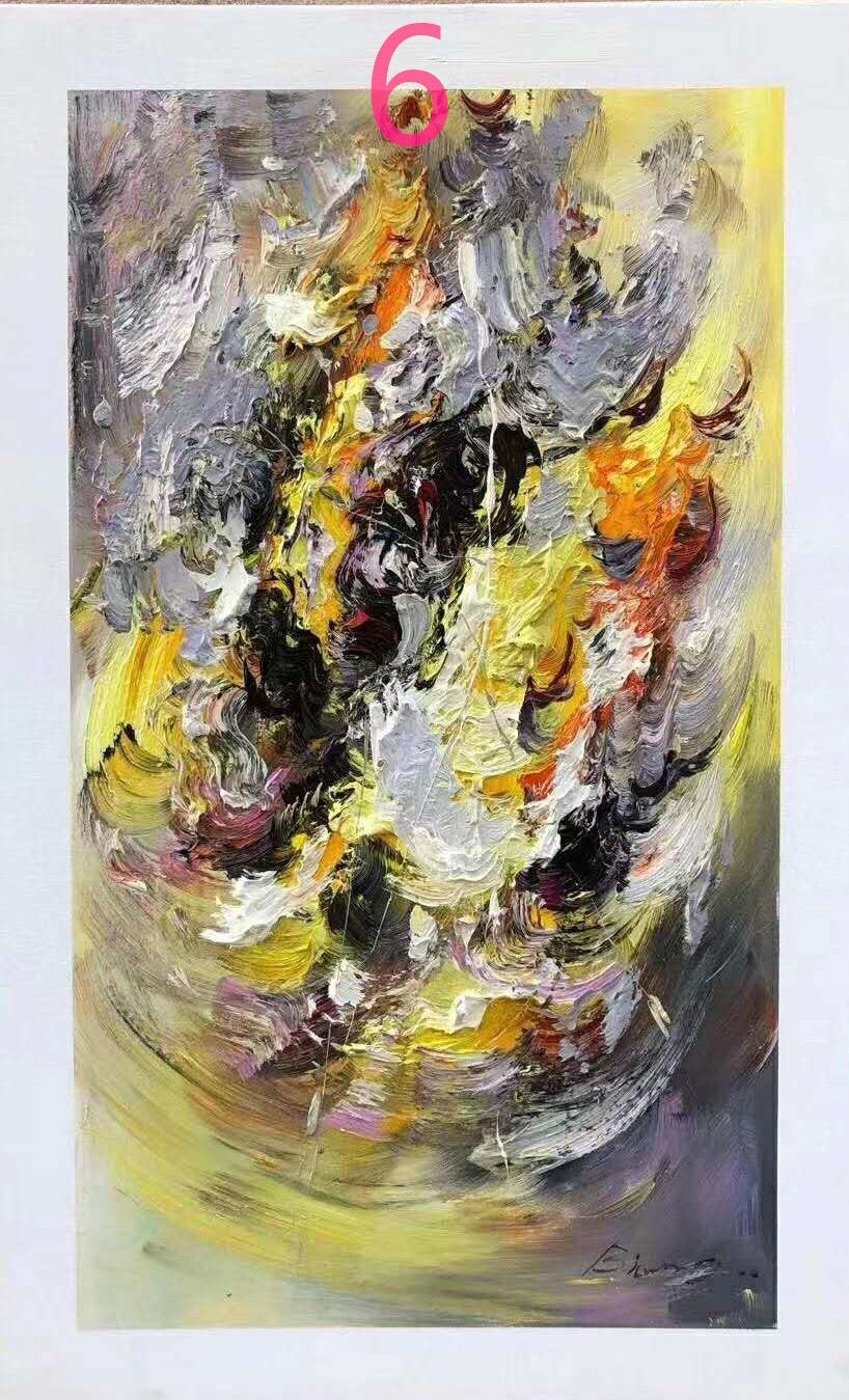 Original hand drawn abstract oil painting thick oil modern oil painting