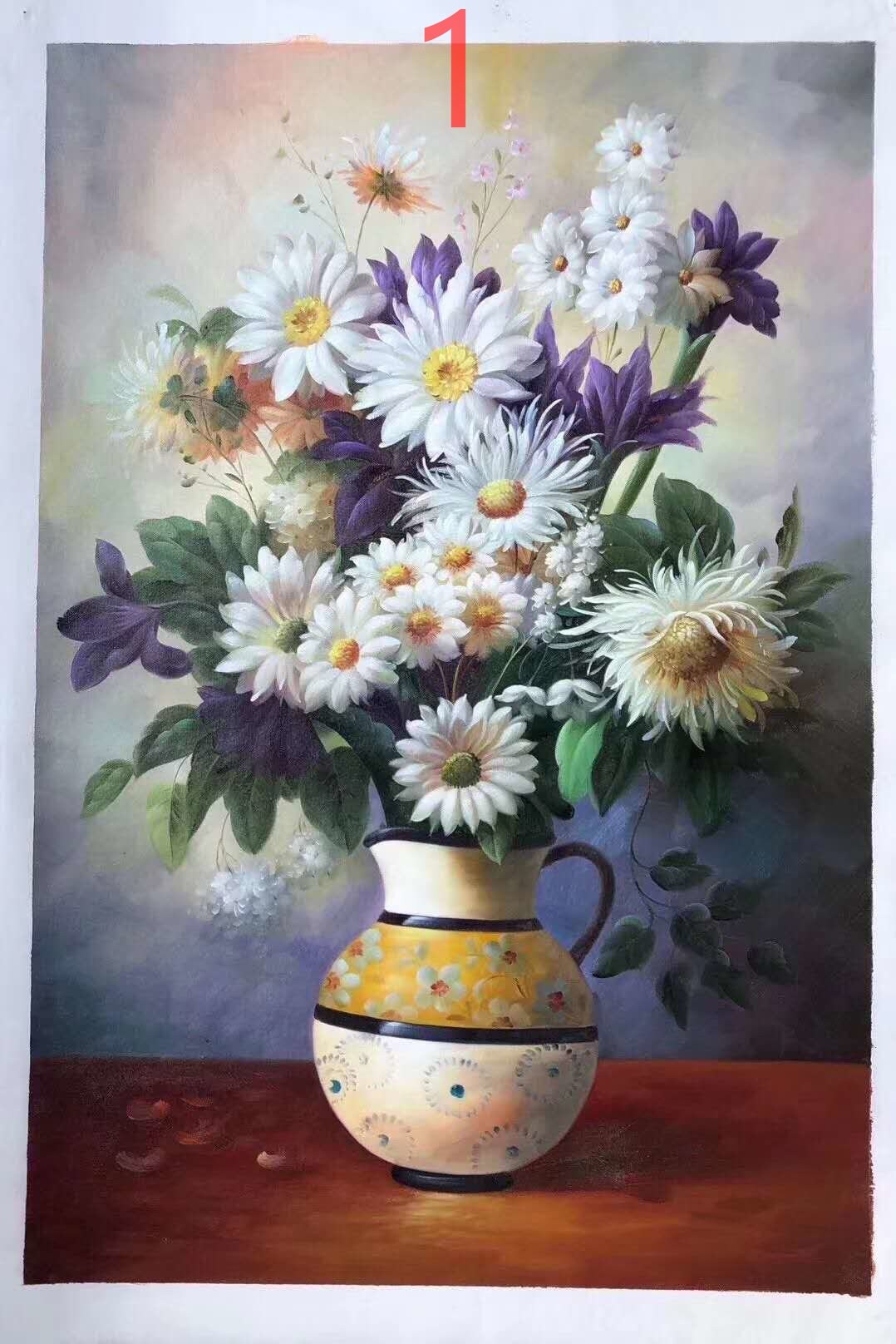 Hand painted modern flower oil painting. Classical flower oil painting