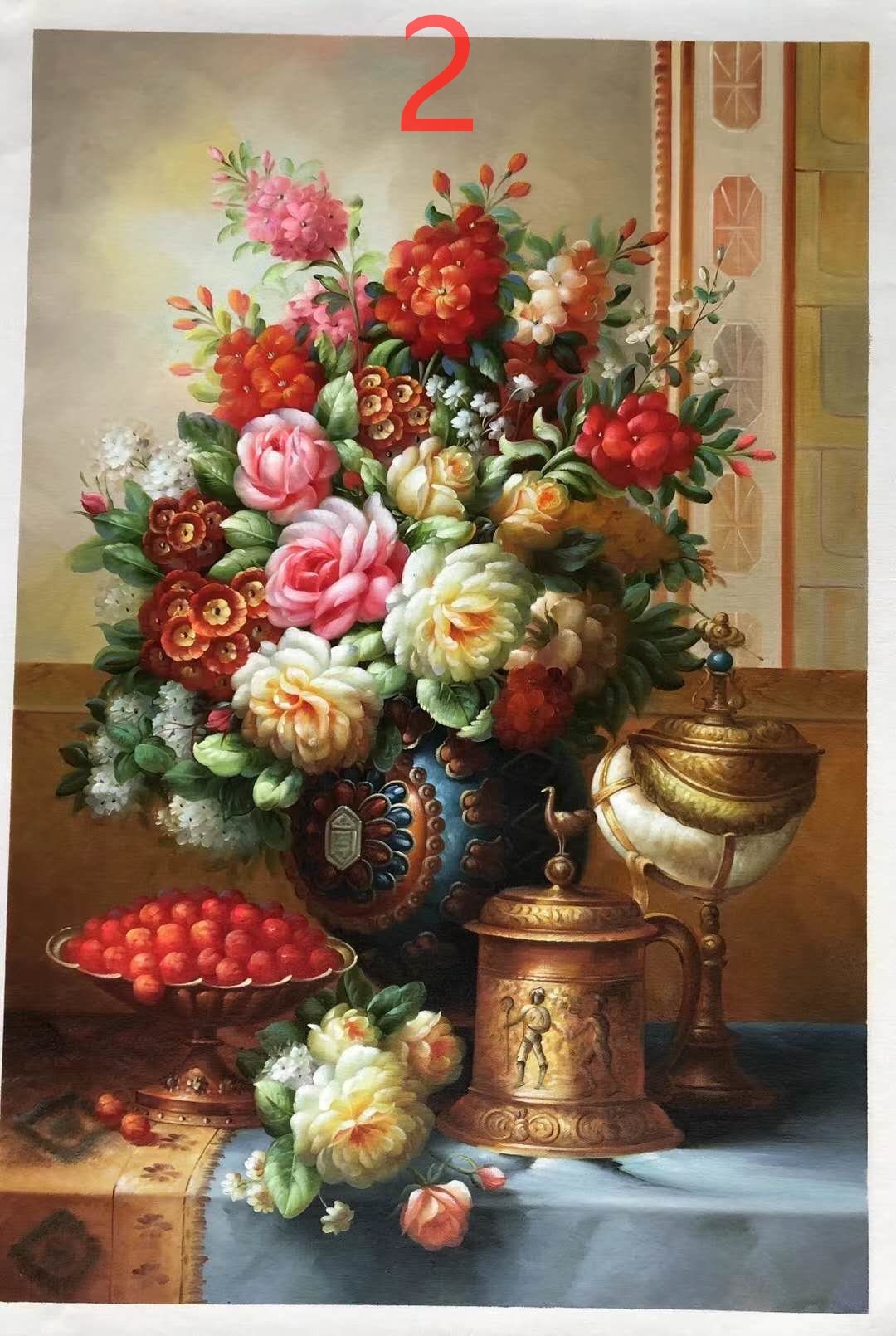 Hand painted modern flower oil painting. Classical flower oil painting