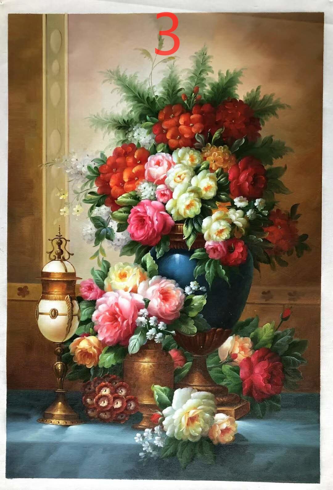 Hand painted modern flower oil painting. Classical flower oil painting