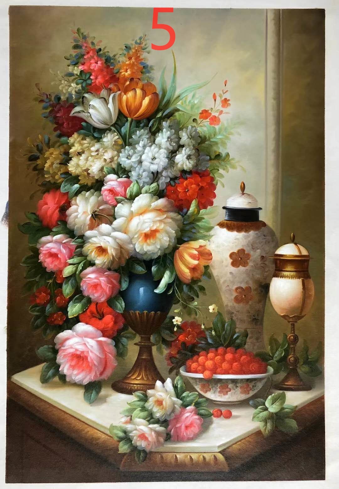 Hand painted modern flower oil painting. Classical flower oil painting