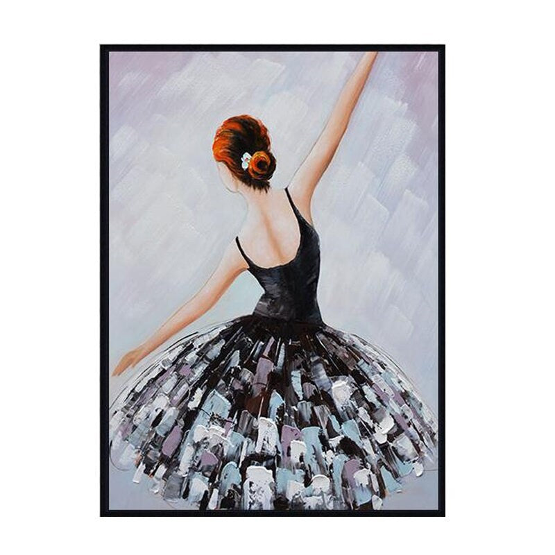 Ballet Canvas Wall Art, Original Ballerina Oil Painting on Canvas, Original Abstract Canvas Painting