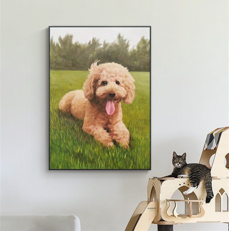 Dog Portrait Custom Painting from Photo, Hand-painted Personalized Portrait, Custom Gift for Pet Lover