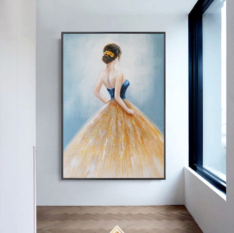 Abstract Ballerina Painting on Canvas, Large Ballet Oil Painting, Original Ballet Dancer Painting, Dancing Girl Wall Art for…