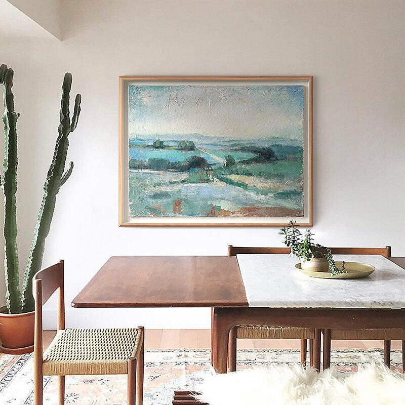 Abstract Landscape Wall Art, Large Landscape Oil Paintings on Canvas Original, Modern Abstract Bedroom Wall Decor