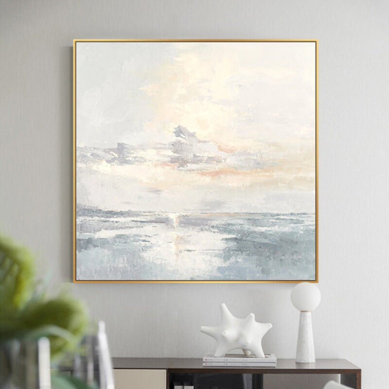 Original Canvas Wall Art, Large Abstract Painting on Canvas, Modern Minimalist Oil Painting, Textured Art for Bedroom