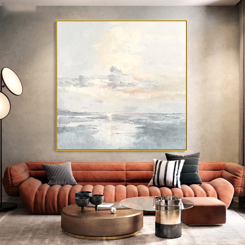 Original Canvas Wall Art, Large Abstract Painting on Canvas, Modern Minimalist Oil Painting, Textured Art for Bedroom