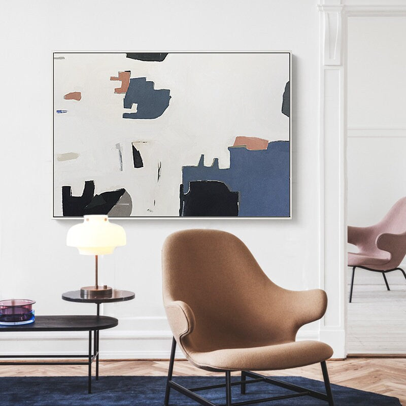 Extra Large Modern Wall Painting, Abstract Canvas Wall Art, Colorful Minimalist Acrylic Painting on Canvas, Art for Bedroom