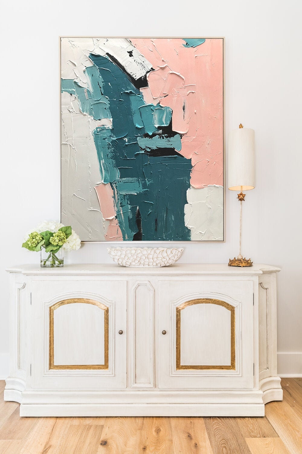 Original Textured Wall Art, Large Abstract Painting on Canvas, Modern Morandi Color Acrylic Painting, Vertical Painting for…