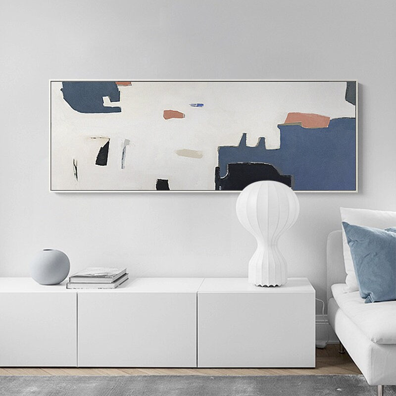 Extra Large Modern Wall Painting, Abstract Canvas Wall Art, Colorful Minimalist Acrylic Painting on Canvas, Art for Bedroom
