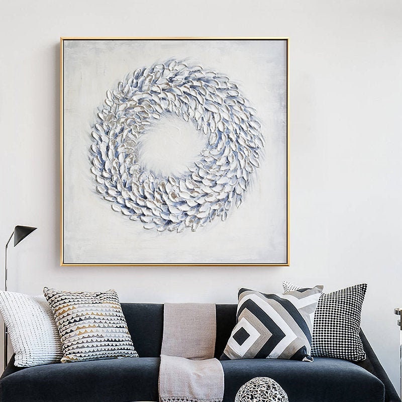 Large Textured Wall Art, Abstract Olivia Canvas Wall Art Painting, Original Oil Painting on Canvas