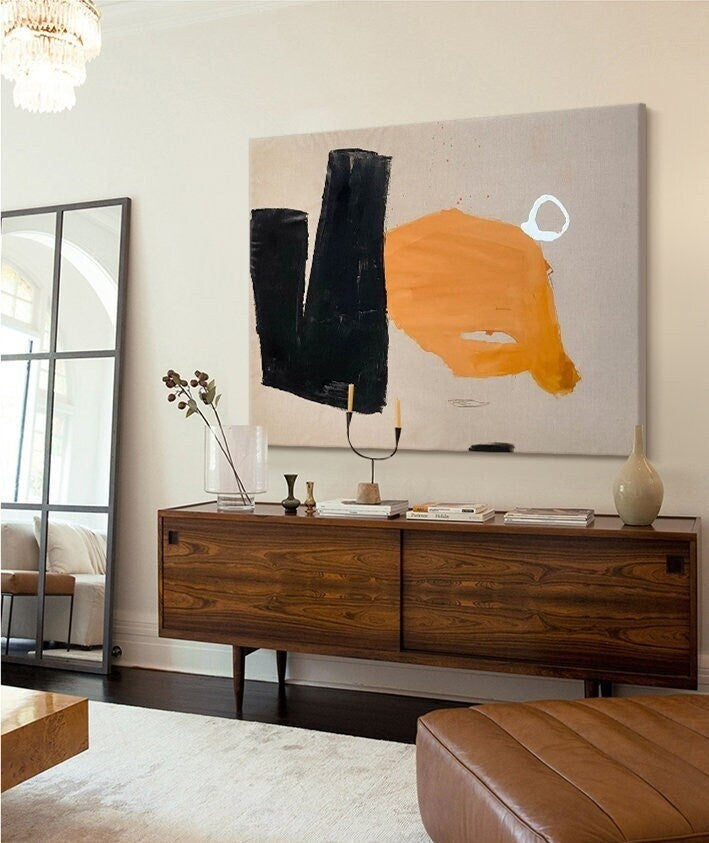 Original Abstract Painting, Minimalist Canvas Wall Art, Modern Acrylic Painting on Canvas, Art for Living Room
