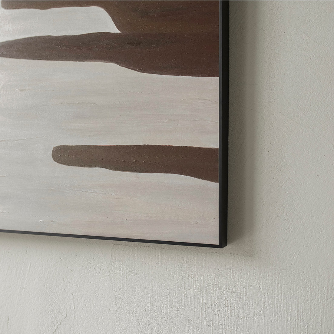 Minimalist Canvas Wall Art, Black and Brown Abstract Painting, Large Acrylic Painting on Canvas, Modern Wall Decor