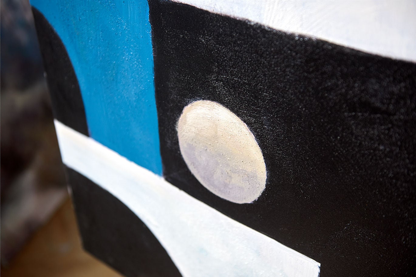 Extra Large Canvas Wall Art, Blue and Black Abstract Oil Painting, Original Acrylic Painting on Canvas, Modern Art for…