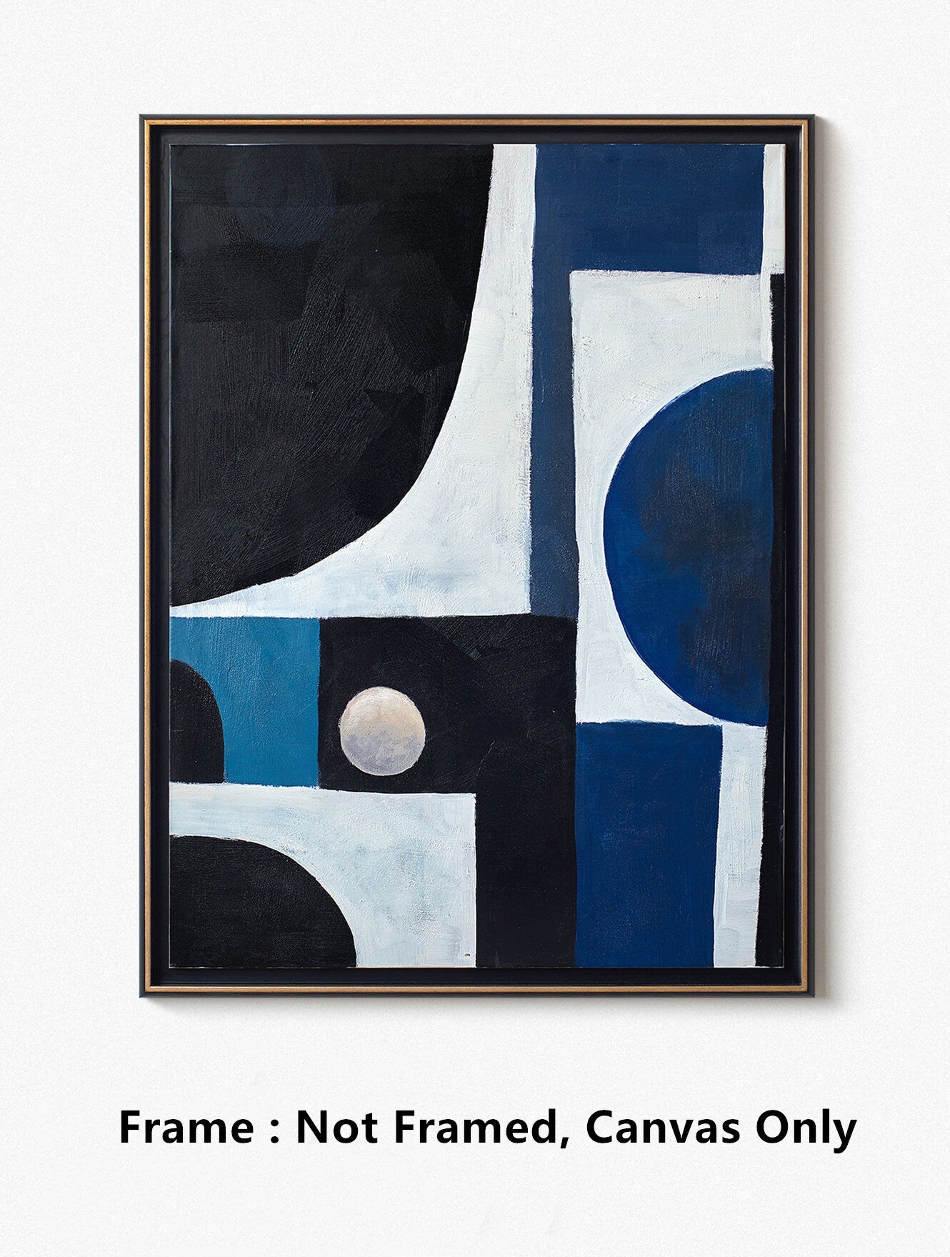 Extra Large Canvas Wall Art, Blue and Black Abstract Oil Painting, Original Acrylic Painting on Canvas, Modern Art for…