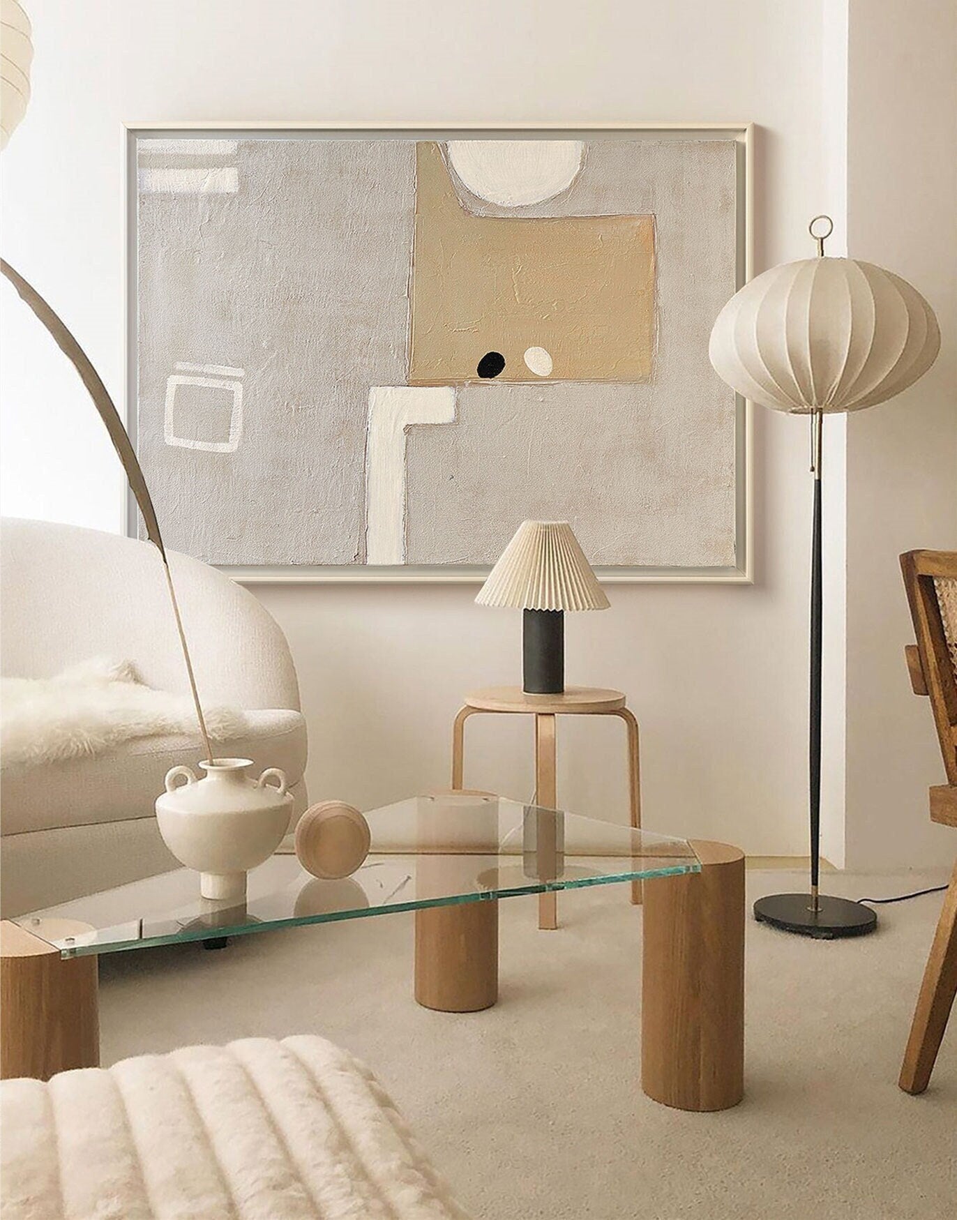 Large Original Abstract Painting, Beige Painting Gray Painting, Minimalist Abstract Painting, Abstract Painting, Large Wall…