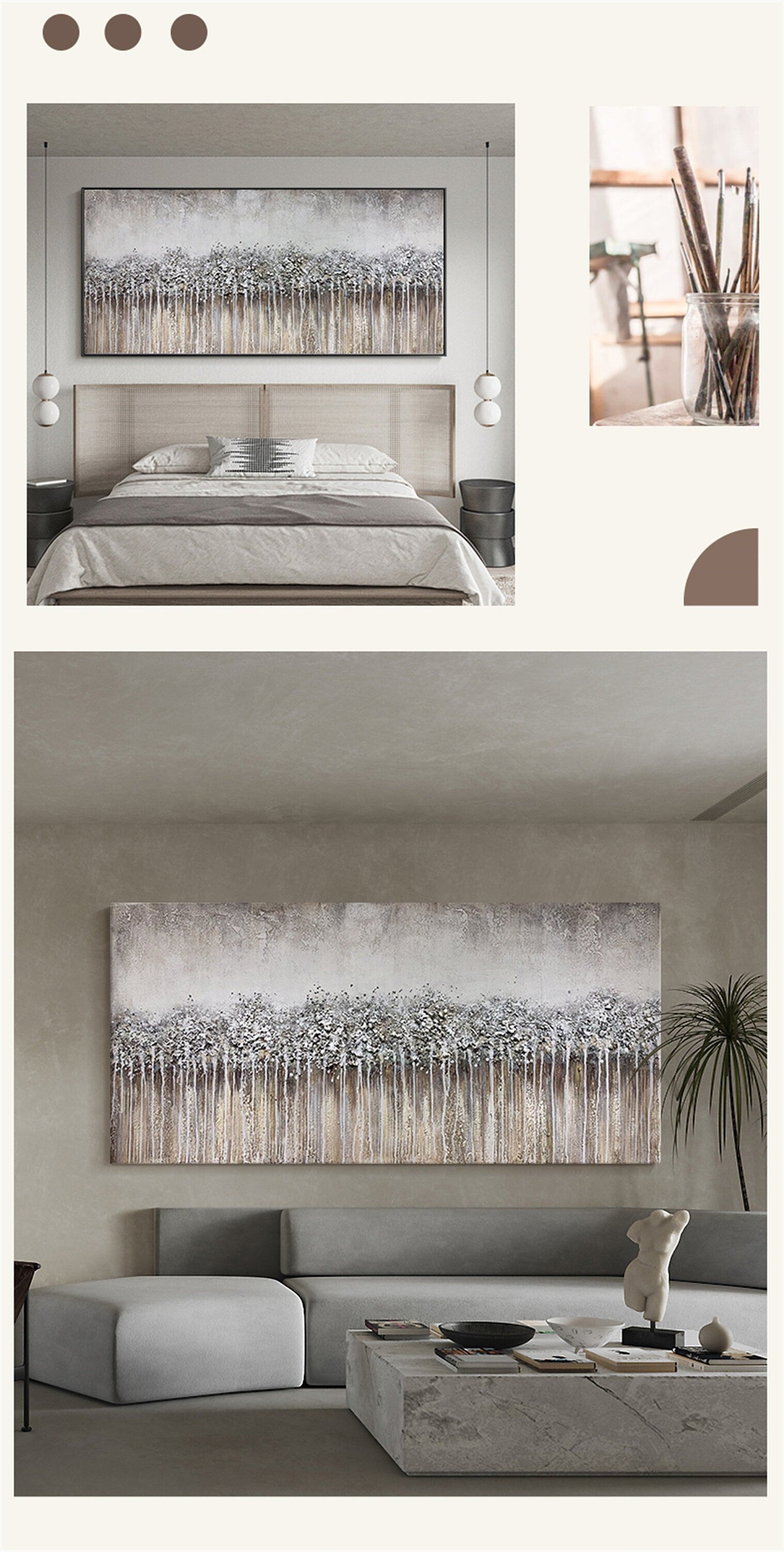Texture tree, canvas oil painting, abstract tree wall art