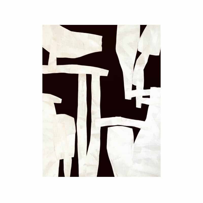 Black and White Abstract Wall Art, Framed Hand-Painted Abstract Canvas Painting, Original Art for Bedroom Living Room Office