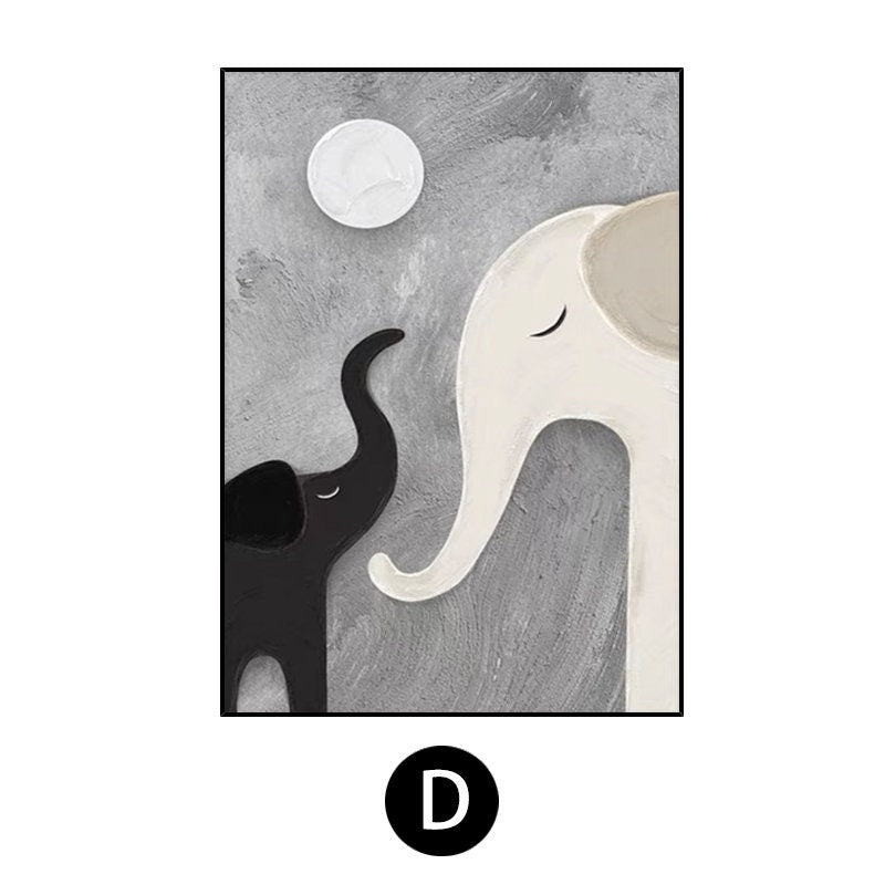 Abstract Elephant Oil painting on Canvas, Large Original Elephant Canvas Wall Art, Modern Animal Painting for Living Room,…
